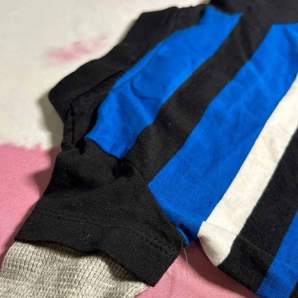 Wrangler Baby Boy's 3-6 M Polo One Piece Bodysuit Striped Thermal Long Sleeves